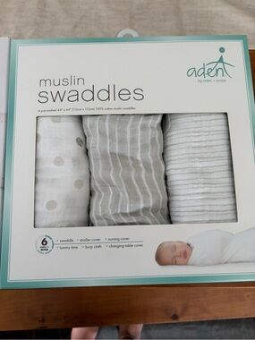 Swaddle Designs Gray and White Muslin Swaddles - 3 Pack